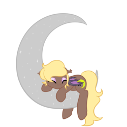 Size: 4000x4000 | Tagged: safe, artist:pastel-pony-princess, oc, oc only, bat pony, adorable face, bat pony oc, crescent moon, cute, eyeshadow, female, lying down, makeup, mare, moon, prone, simple background, sleeping, sleeping on moon, solo, tangible heavenly object, transparent background