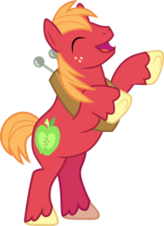 Size: 3000x4113 | Tagged: safe, artist:cloudy glow, big macintosh, earth pony, pony, g4, .ai available, cute, happy, macabetes, male, rearing, simple background, smiling, solo, stallion, transparent background, vector