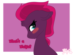 Size: 1980x1500 | Tagged: safe, artist:pastel-pony-princess, fizzlepop berrytwist, tempest shadow, pony, unicorn, g4, my little pony: the movie, blushing, broken horn, bronybait, cute, female, horn, mare, question, solo, tempestbetes, waifu
