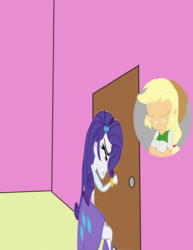 Size: 2550x3300 | Tagged: safe, artist:steamfan1992, applejack, rarity, equestria girls, g4, bathroom, desperation, high res, implied pooping, need to poop, potty, potty emergency, potty time, request, requested art, sweat