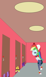 Size: 1700x2826 | Tagged: safe, artist:steamfan1992, rainbow dash, equestria girls, g4, bathroom, desperation, implied pooping, need to pee, omorashi, potty dance, potty emergency, potty time, request, requested art, trotting