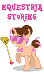 Size: 4250x7199 | Tagged: safe, artist:estories, oc, oc only, oc:pink rose, oc:think pink, pony, unicorn, g4, absurd resolution, bowtie, female, mare, raised hoof, rule 63, scepter, simple background, solo, sunglasses, transparent background, twilight scepter
