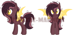 Size: 2068x982 | Tagged: safe, artist:missbramblemele, oc, oc only, oc:nova, bat pony, pony, base used, bat pony oc, bat wings, biography, female, mare, obtrusive watermark, revamp, simple background, solo, standing, story in the source, story included, transparent background, watermark, wide eyes
