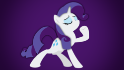 Size: 1366x768 | Tagged: safe, artist:4ourletters, rarity, pony, g4, felt, female, purple background, raised hoof, simple background, solo, wallpaper