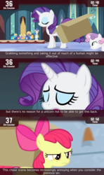 Size: 854x1440 | Tagged: safe, screencap, apple bloom, rarity, sweetie belle, earth pony, pony, unicorn, cinemare sins, for whom the sweetie belle toils, g4, female, filly