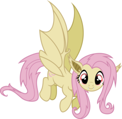 Size: 12569x12282 | Tagged: safe, artist:punzil504, fluttershy, bat pony, pony, bats!, g4, absurd resolution, cute, female, flutterbat, mare, race swap, shyabates, shyabetes, simple background, solo, transparent background, vector