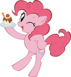Size: 5000x5401 | Tagged: safe, artist:michaelsety, pinkie pie, earth pony, pony, g4, absurd resolution, cake, cute, diapinkes, female, food, girly, one eye closed, simple background, solo, transparent background, waffle, wink
