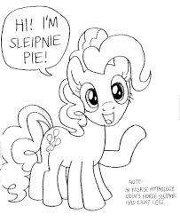 Size: 610x753 | Tagged: safe, artist:kturtle, pinkie pie, earth pony, pony, g4, eight legs, female, gif, looking at you, monochrome, multiple legs, multiple limbs, non-animated gif, sleipnir, solo