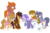 Size: 2233x1457 | Tagged: safe, artist:jennycrossoverpaints, rocky, pony, g4, chase, everest, marshall, paw patrol, ponified, rubble, simple background, skye (paw patrol), transparent background, zuma