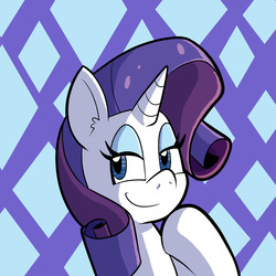 Size: 2400x2400 | Tagged: safe, artist:pembroke, rarity, pony, unicorn, g4, bedroom eyes, eyeshadow, female, high res, makeup, mare, smiling