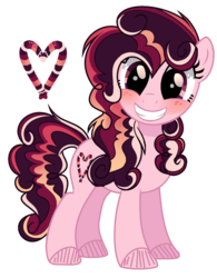 Size: 1024x1316 | Tagged: safe, artist:6-fingers-lover, oc, oc only, oc:sugar cane, earth pony, pony, female, magical lesbian spawn, mare, offspring, parent:pinkie pie, parent:sugar belle, parents:sugarpie, simple background, solo, transparent background