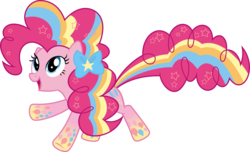 Size: 4934x3000 | Tagged: safe, artist:sollace, pinkie pie, earth pony, pony, g4, .svg available, bow, cute, female, open mouth, rainbow power, show accurate, simple background, solo, transparent background, vector