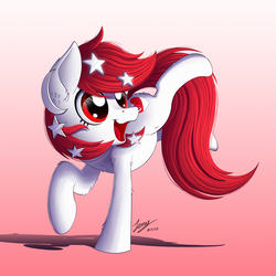 Size: 2500x2500 | Tagged: safe, artist:duskie-06, oc, oc only, oc:temmy, pony, high res, nation ponies, singapore, smiling, solo