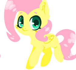 Size: 804x744 | Tagged: safe, artist:zeronablens, fluttershy, pegasus, pony, g4, female, folded wings, looking at you, missing cutie mark, simple background, solo, white background, wings