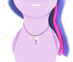 Size: 1301x1099 | Tagged: safe, artist:0ndshok, twilight sparkle, alicorn, pony, g4, crying, female, implied death, implied lesbian, implied shipping, implied twidash, jewelry, necklace, simple background, solo, twilight sparkle (alicorn)