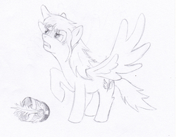 Size: 1860x1448 | Tagged: safe, artist:malte279, oc, oc only, oc:whistlewing, pegasus, pony, pen and paper rpg, protective pony platoons, sketch