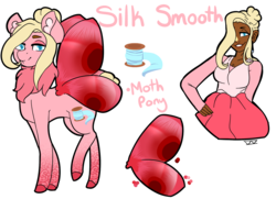 Size: 2138x1545 | Tagged: safe, artist:velvetyvictory, oc, oc only, oc:silk smooth, human, mothpony, original species, clothes, dark skin, ear piercing, earring, female, hand on hip, humanized, humanized oc, jewelry, mare, piercing, reference sheet, simple background, skirt, solo, tattoo, transparent background