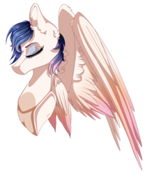 Size: 1209x1453 | Tagged: safe, artist:symphstudio, oc, oc only, oc:cumulus dawn, pegasus, pony, bust, eyes closed, female, mare, portrait, simple background, solo, transparent background