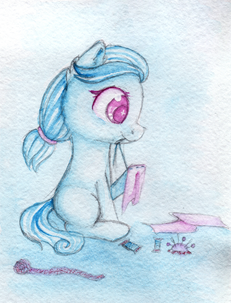 #1622696 - safe, artist:0okami-0ni, blue bobbin, earth pony, pony, g4 ...