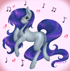 Size: 1024x1036 | Tagged: safe, artist:bunnywhiskerz, oc, oc only, oc:ezzy, earth pony, pony, female, heart, mare, solo