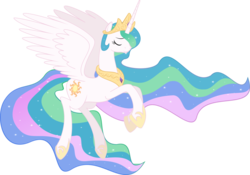 Size: 1024x718 | Tagged: safe, artist:derjuin, princess celestia, pony, g4, female, mare, simple background, smiling, solo, transparent background, vector