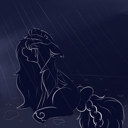 Size: 3000x3000 | Tagged: safe, artist:pastel-pony-princess, oc, oc only, oc:sylphie, pony, crying, high res, rain, sad, solo