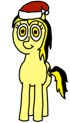 Size: 800x1400 | Tagged: safe, artist:anonymous, oc, oc only, oc:leslie fair, earth pony, pony, /mlpol/, anarcho-capitalism, christmas, female, hat, holiday, looking at you, santa hat, simple background, solo, transparent background