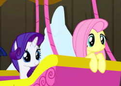 Size: 851x610 | Tagged: safe, screencap, fluttershy, rarity, g4, not asking for trouble, cropped, cute, smiling