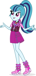 Size: 5080x10623 | Tagged: safe, artist:punzil504, sonata dusk, equestria girls, g4, absurd resolution, boots, clothes, clothes swap, cute, female, high heel boots, open mouth, pink skirt, ponytail, shoes, simple background, skirt, solo, sonatabetes, transparent background, vector