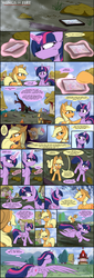 Size: 2460x7200 | Tagged: safe, artist:dangercloseart, apple bloom, applejack, big macintosh, bright mac, carrot cake, cup cake, fluttershy, granny smith, mayor mare, pear butter, pinkie pie, rainbow dash, rarity, scootaloo, snails, snips, spike, sweetie belle, twilight sparkle, zecora, alicorn, pony, comic:wings of fire, g4, absurd resolution, cloudsdale, comic, flying, golden oaks library, ponyville, smiling, twilight sparkle (alicorn)