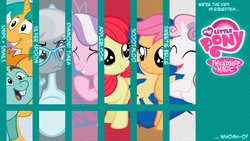 Size: 1191x670 | Tagged: safe, artist:ddhyuugaman, apple bloom, diamond tiara, scootaloo, silver spoon, snails, snips, sweetie belle, g4, wallpaper