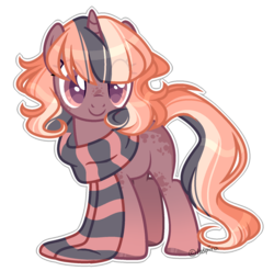 Size: 1655x1632 | Tagged: safe, artist:lnspira, oc, oc only, oc:cocoa, pony, unicorn, clothes, female, mare, scarf, simple background, solo, transparent background