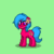 Size: 240x240 | Tagged: safe, oc, oc:mint blossom, earth pony, pony, pony town, blue mane, blue tail, cute, cutie mark, female, florist, flower, flower in hair, flowering branch, mare, pixel art, purple eyes, sprite