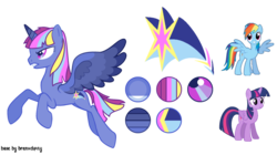 Size: 1024x574 | Tagged: safe, artist:farg2003, rainbow dash, twilight sparkle, alicorn, pegasus, pony, g4, colored horn, cutie mark, fusion, fusion:star trace, horn, reference sheet, simple background, transparent background, twilight sparkle (alicorn)