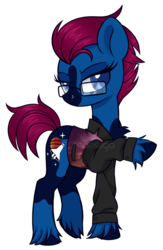 Size: 1741x2670 | Tagged: safe, artist:hawthornss, oc, oc only, oc:t-minus ten, earth pony, pony, bedroom eyes, clothes, glasses, looking at you, simple background, transparent background, unshorn fetlocks