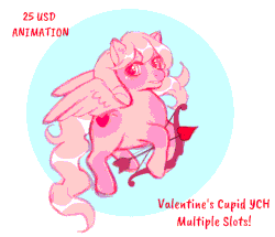 Size: 1012x872 | Tagged: safe, artist:glor666, oc, oc only, pony, animated, commission, gif, holiday, selling, solo, valentine's day, wings, your character here