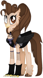 Size: 549x997 | Tagged: safe, artist:angelofthewisp, oc, oc only, oc:angel, classical hippogriff, hippogriff, clothes, cloven hooves, feathered fetlocks, female, simple background, solo, transparent background