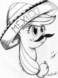 Size: 1704x2286 | Tagged: safe, artist:chicofondo, applejack, g4, hat, mariachi, mariachi hat, mexico