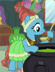Size: 550x715 | Tagged: safe, screencap, meadowbrook, earth pony, pony, a health of information, g4, brew, cauldron, cropped, cute, female, ladle, meadowcute, medicine, solo
