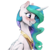 Size: 512x512 | Tagged: safe, artist:silfoe, princess celestia, alicorn, pony, royal sketchbook, g4, blushing, bust, cute, cutelestia, ear blush, female, gem, horn, jewelry, mare, necklace, regalia, simple background, smiling, solo, transparent background, wings