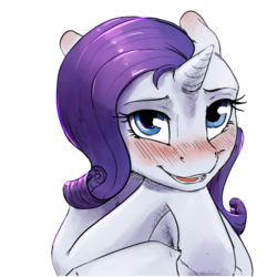 Size: 512x512 | Tagged: safe, artist:silfoe, rarity, pony, unicorn, royal sketchbook, g4, blushing, female, looking at you, mare, simple background, solo, transparent background