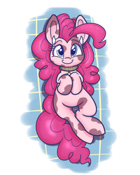 Size: 800x1000 | Tagged: safe, artist:heir-of-rick, pinkie pie, cow, earth pony, pony, g4, bell, bell collar, collar, cowified, cute, diapinkes, female, horns, looking at you, mare, pincow pie, smiling, solo, species swap, spots