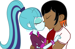 Size: 1450x962 | Tagged: safe, artist:crazybonbun, sonata dusk, oc, oc:omni slash, equestria girls, g4, canon x oc, duo, female, kiss on the lips, kissing, male, original character do not steal, shipping, simple background, straight, white background