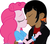 Size: 1092x954 | Tagged: safe, artist:crazybonbun, pinkie pie, oc, oc:omni slash, equestria girls, g4, base used, canon x oc, female, kissing, male, original character do not steal, request, requested art, signature, simple background, straight, white background