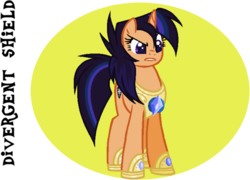 Size: 900x649 | Tagged: safe, artist:spiritualpresence, oc, oc only, oc:divergent shield, pony, unicorn, armor, female, mare, offspring, parent:flash sentry, parent:twilight sparkle, parents:flashlight, princess shoes, simple background, solo, transparent background