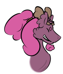 Size: 905x1063 | Tagged: safe, artist:tartsarts, pinkie pie, oc, oc only, oc:tartaurus, moose, pony, g4, antlers, fusion, meme, simple background, transparent background