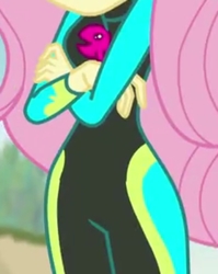 Size: 1080x1358 | Tagged: safe, screencap, fluttershy, equestria girls, equestria girls specials, g4, my little pony equestria girls: better together, my little pony equestria girls: forgotten friendship, clothes, female, fluttershy's wetsuit, hips, sexy, solo, swimsuit, wetsuit