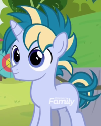 Size: 705x880 | Tagged: safe, screencap, skeedaddle, pony, unicorn, g4, marks and recreation, cropped, discovery family logo, male, solo