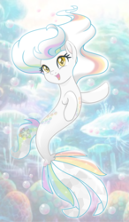 Size: 3002x5138 | Tagged: safe, artist:nstone53, oc, oc only, oc:prism palette, seapony (g4), g4, my little pony: the movie, cute, female, mare, ocbetes, smiling, solo, underwater