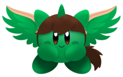 Size: 1024x645 | Tagged: safe, artist:water-kirby, oc, oc only, oc:frost d. tart, puffball, crossover, kirby, kirby (series), kirbyfied, simple background, species swap, transparent background